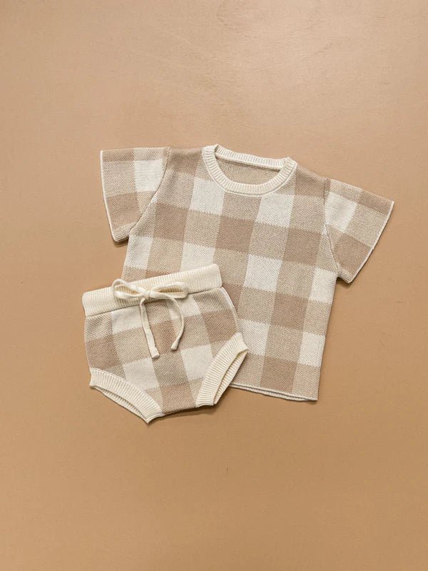 KNITTED TEE - GINGHAM 0-3M by ZIGGY LOU - The Playful Collective