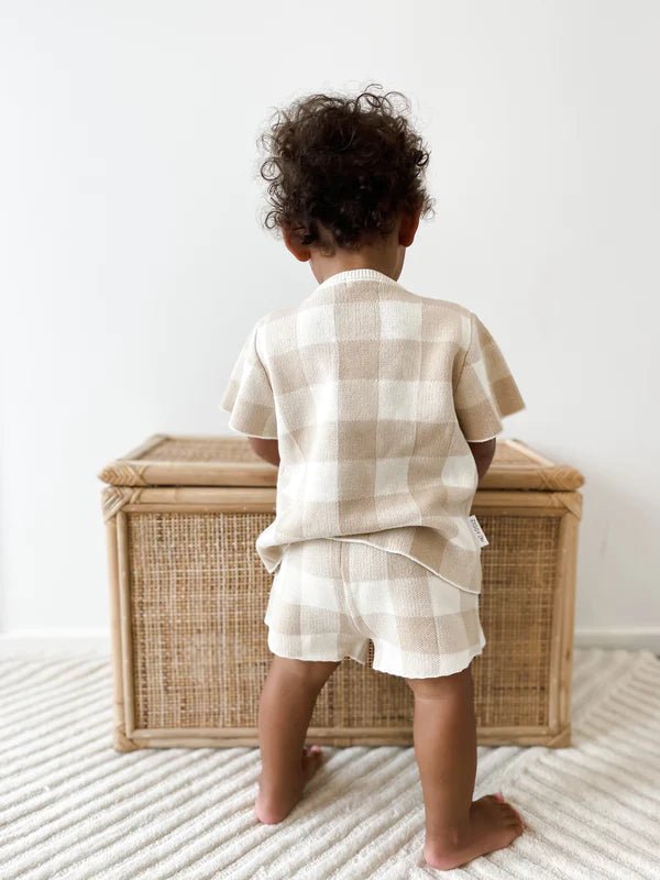 KNITTED TEE - GINGHAM 0-3M by ZIGGY LOU - The Playful Collective