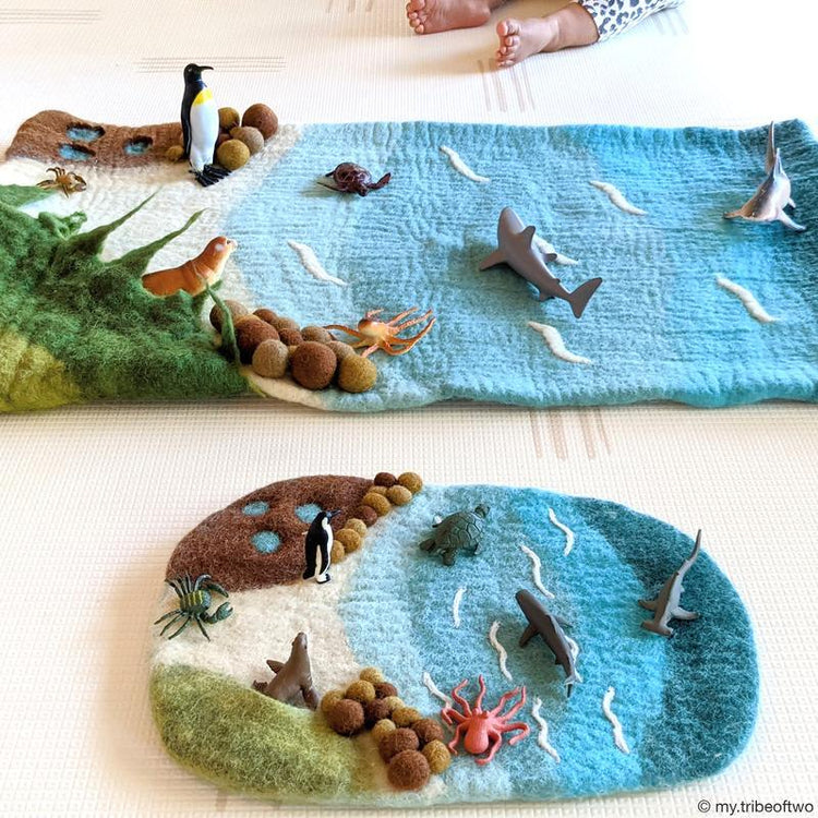 LARGE SEA AND ROCKPOOL PLAY MAT PLAYSCAPE by TARA TREASURES - The Playful Collective