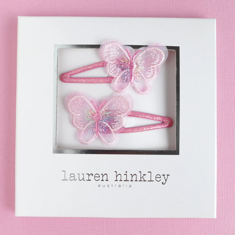 LAUREN HINKLEY | FLUTTER BY BUTTERFLY PINK HAIR CLIPS by LAUREN HINKLEY AUSTRALIA - The Playful Collective