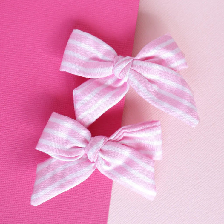 LAUREN HINKLEY | PINK STRIPED BOW HAIR CLIPS by LAUREN HINKLEY AUSTRALIA - The Playful Collective
