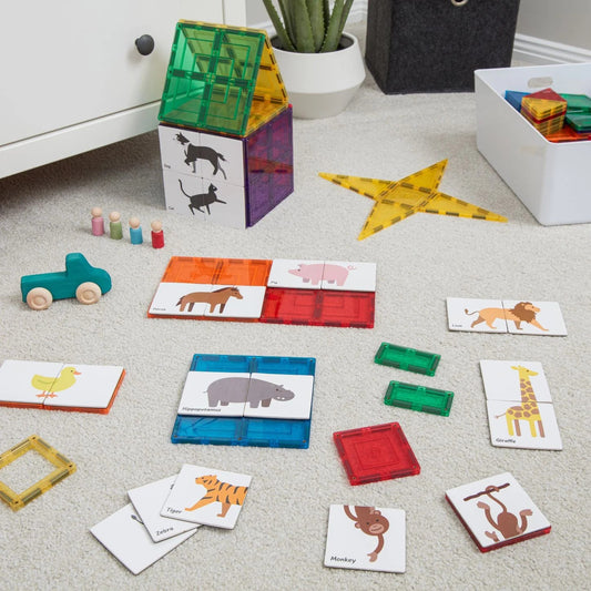 LEARN & GROW | MAGNETIC TILE TOPPER - DUO ANIMAL PUZZLE PACK (40 PIECE) by LEARN & GROW TOYS - The Playful Collective