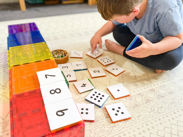 LEARN & GROW | MAGNETIC TILE TOPPER - NUMERIC PACK (40 PIECE) by LEARN & GROW TOYS - The Playful Collective