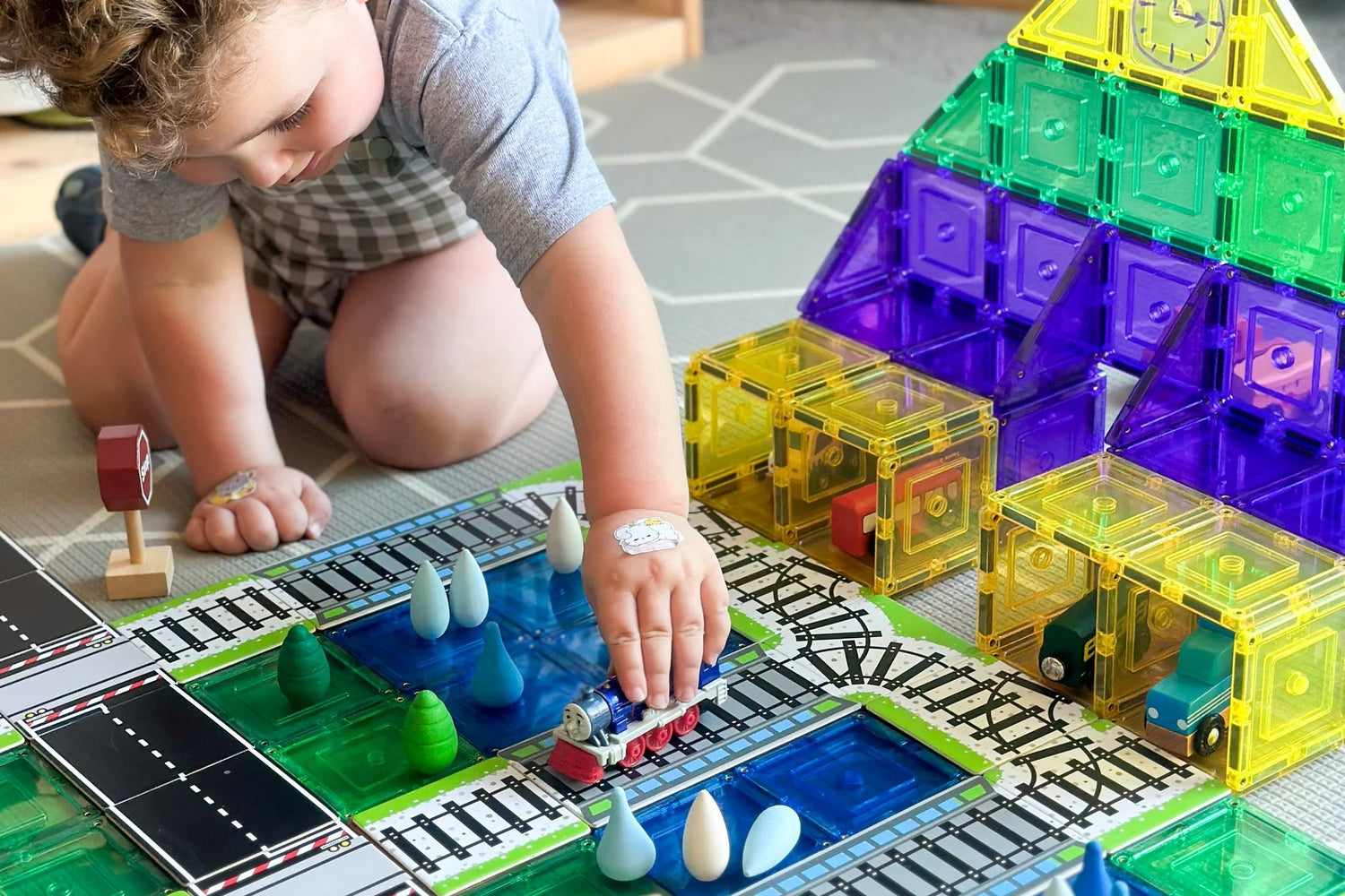 LEARN & GROW | MAGNETIC TILE TOPPER - TRAIN PACK (36 PIECE) *PRE-ORDER* by LEARN & GROW TOYS - The Playful Collective