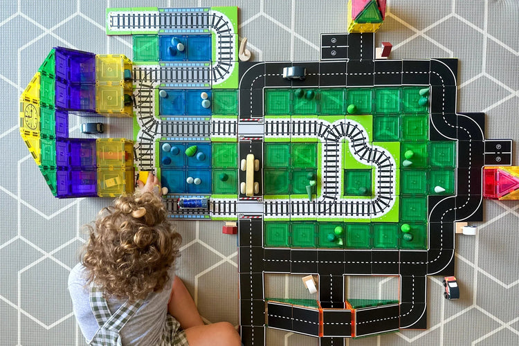 LEARN & GROW | MAGNETIC TILE TOPPER - TRAIN PACK (36 PIECE) *PRE-ORDER* by LEARN & GROW TOYS - The Playful Collective