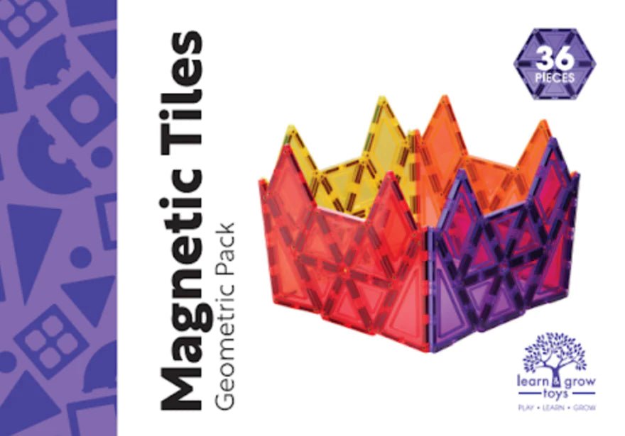 LEARN & GROW MAGNETIC TILES - GEOMETRY PACK (36 PIECE) *PRE-ORDER* by LEARN & GROW TOYS - The Playful Collective