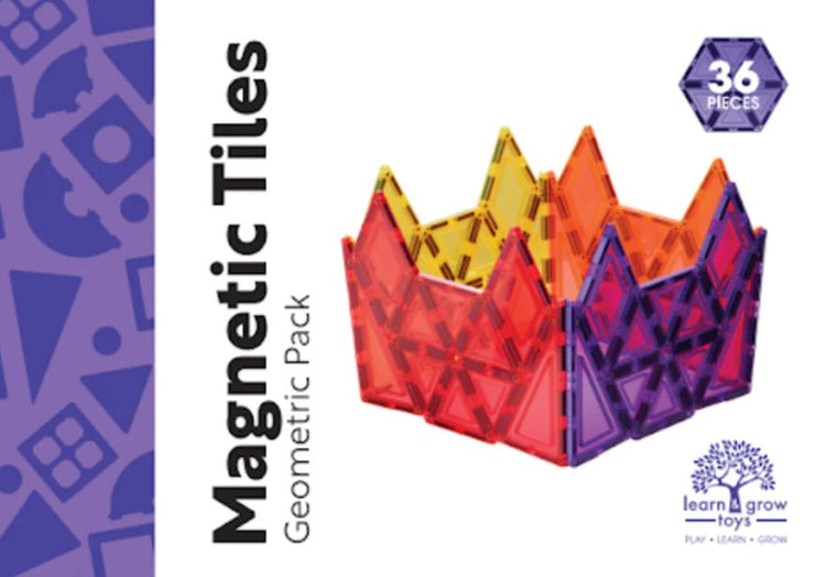 LEARN & GROW MAGNETIC TILES - GEOMETRY PACK (36 PIECE) *PRE-ORDER* by LEARN & GROW TOYS - The Playful Collective