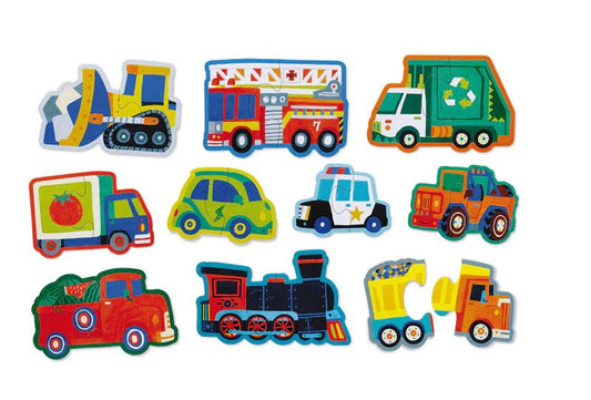 LET'S BEGIN 2 PC PUZZLE - VEHICLES by CROCODILE CREEK - The Playful Collective