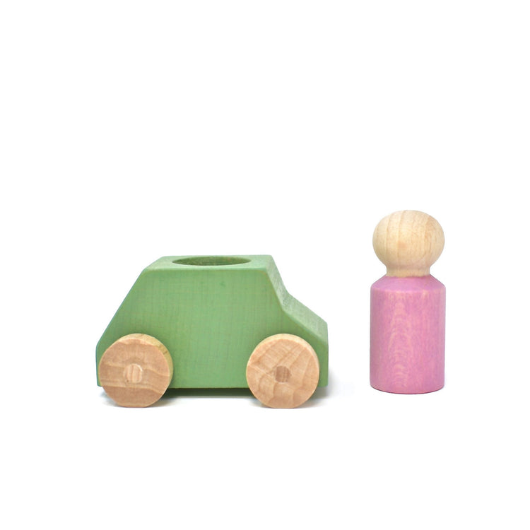 LUBULONA CAR Mint with Pink Figure by LUBULONA - The Playful Collective