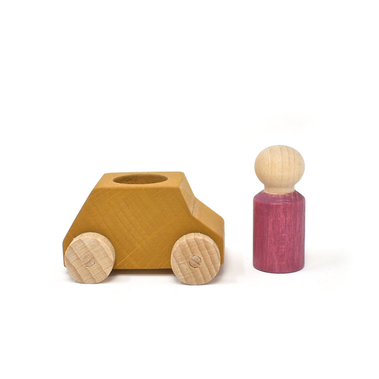 LUBULONA CAR Ochre with Plum Figure by LUBULONA - The Playful Collective