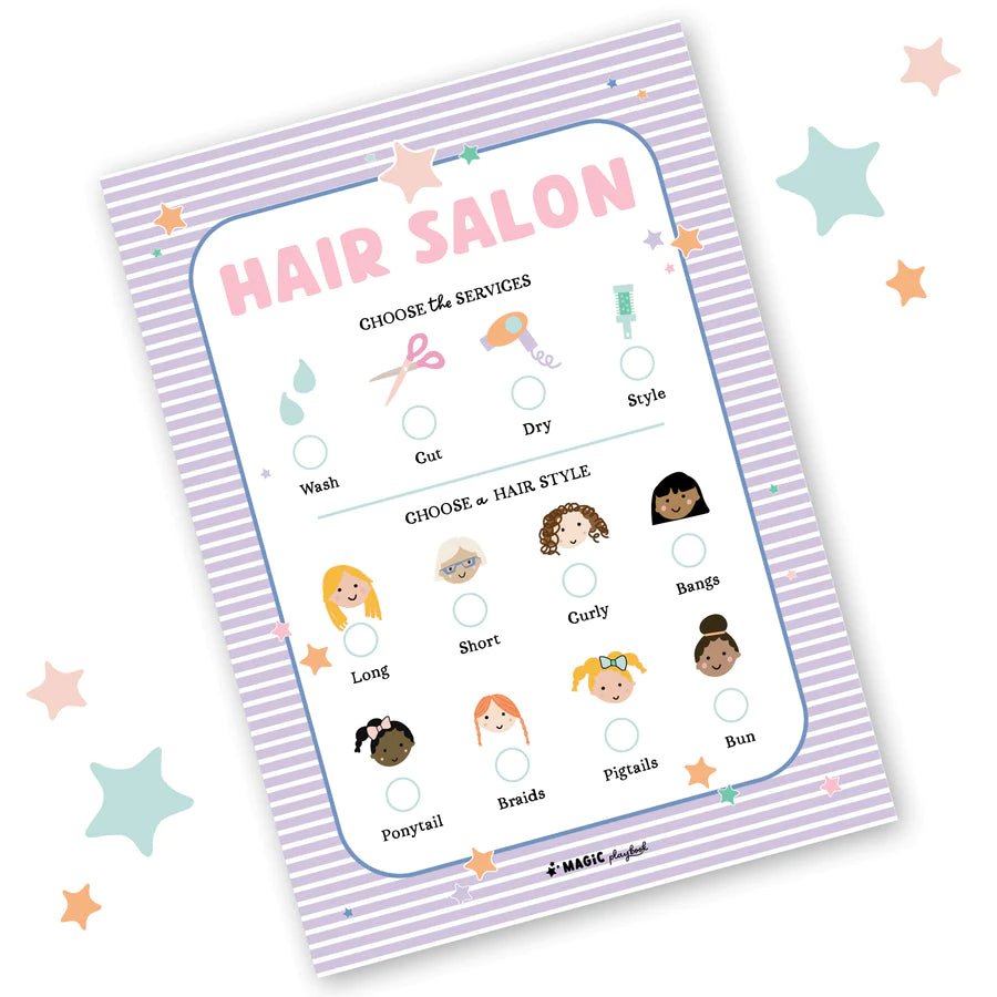 MAGIC PLAYBOOK | PRETEND PLAY HAIR SALON NOTEPAD by MAGIC PLAYBOOK - The Playful Collective