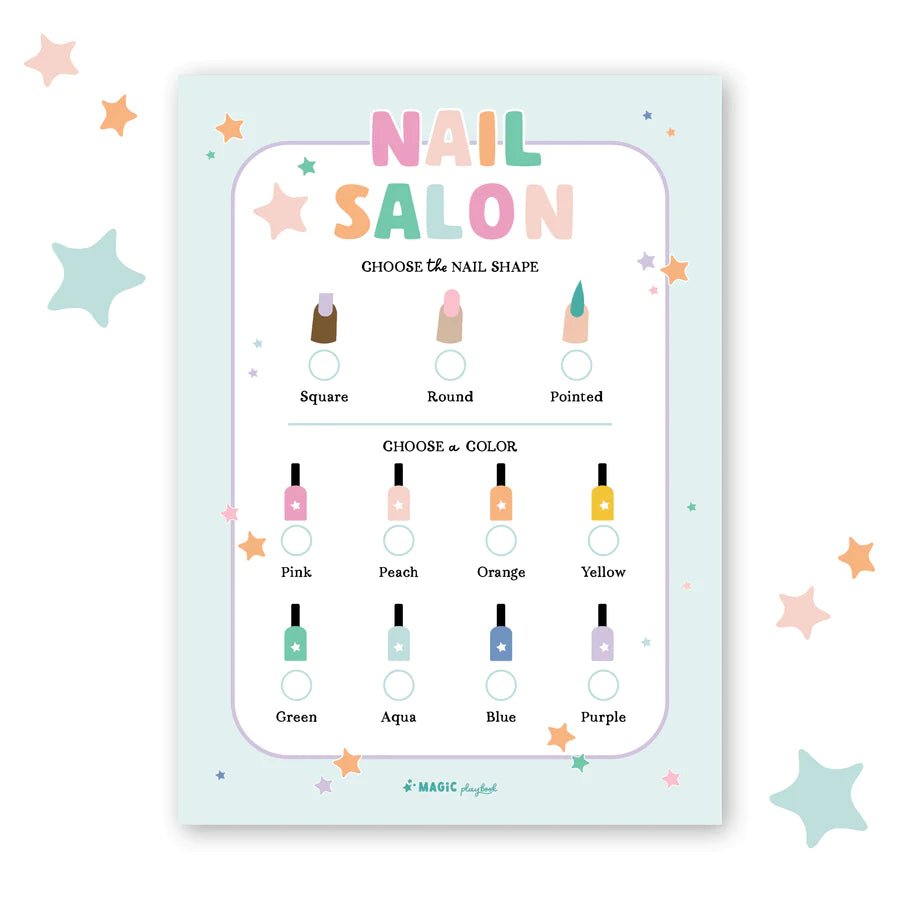 Pretend Play Nail Salon Notepad by Magic Playbook The Playful Collective