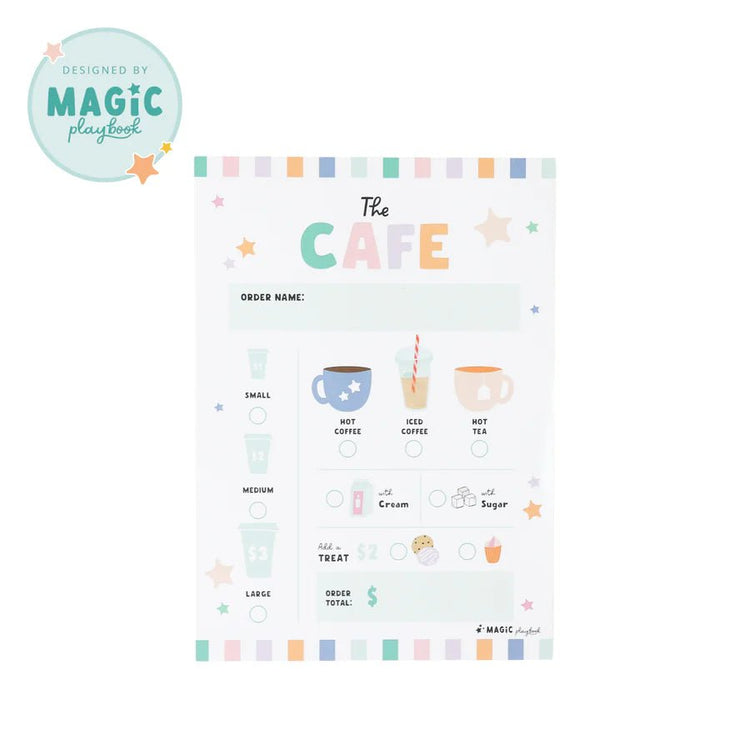 MAGIC PLAYBOOK | PRETEND PLAY "THE CAFE" NOTEPAD by MAGIC PLAYBOOK - The Playful Collective