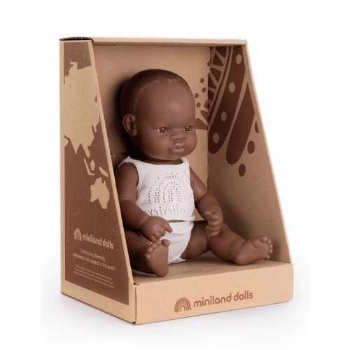 MINILAND EDUCATIONAL DOLLS | ANATOMICALLY CORRECT BABY DOLL | AFRICAN GIRL, 32CM by MINILAND EDUCATIONAL DOLLS - The Playful Collective