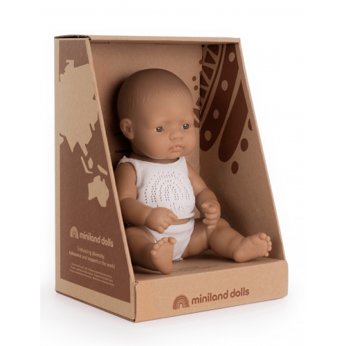 MINILAND EDUCATIONAL DOLLS | ANATOMICALLY CORRECT BABY DOLL | LATIN AMERICAN GIRL, 32CM by MINILAND EDUCATIONAL DOLLS - The Playful Collective
