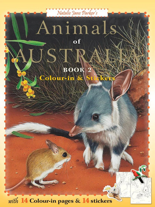 NATALIE JANE PARKER | ANIMALS OF AUSTRALIA COLOUR IN & STICKERS - BOOK 2