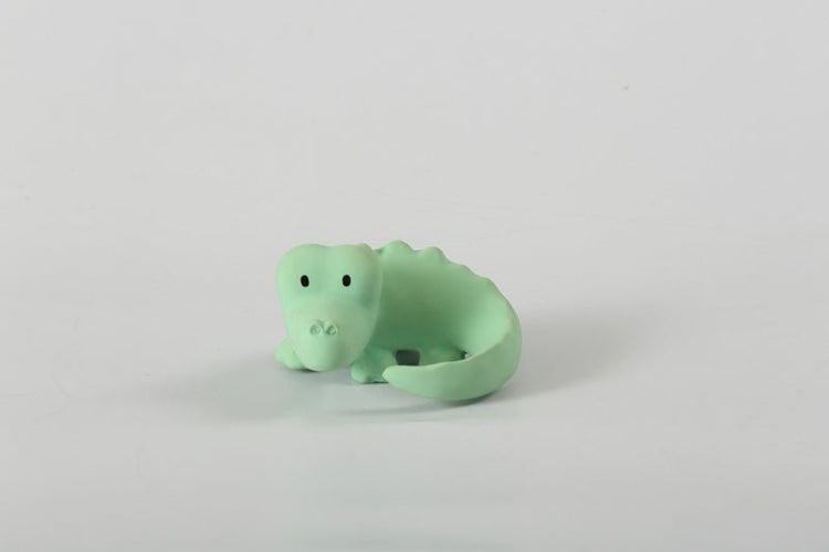 NATURAL RUBBER BABY RATTLE & BATH TOY - CROCODILE by TIKIRI - The Playful Collective