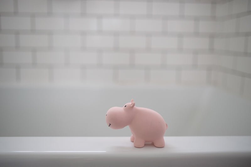 NATURAL RUBBER BABY RATTLE & BATH TOY - HIPPO by TIKIRI - The Playful Collective
