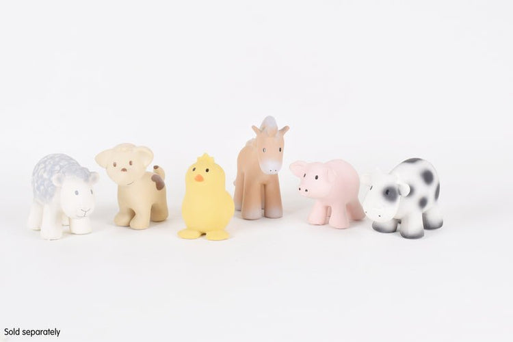NATURAL RUBBER BABY RATTLE & BATH TOY - PIG by TIKIRI - The Playful Collective