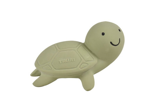 NATURAL RUBBER BABY RATTLE & BATH TOY - TURTLE by TIKIRI - The Playful Collective