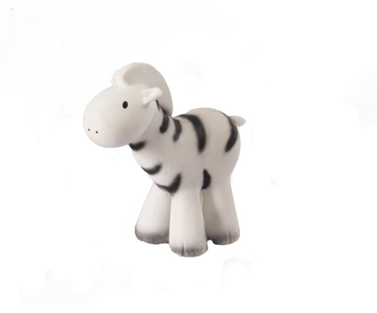NATURAL RUBBER BABY RATTLE & BATH TOY - ZEBRA by TIKIRI - The Playful Collective
