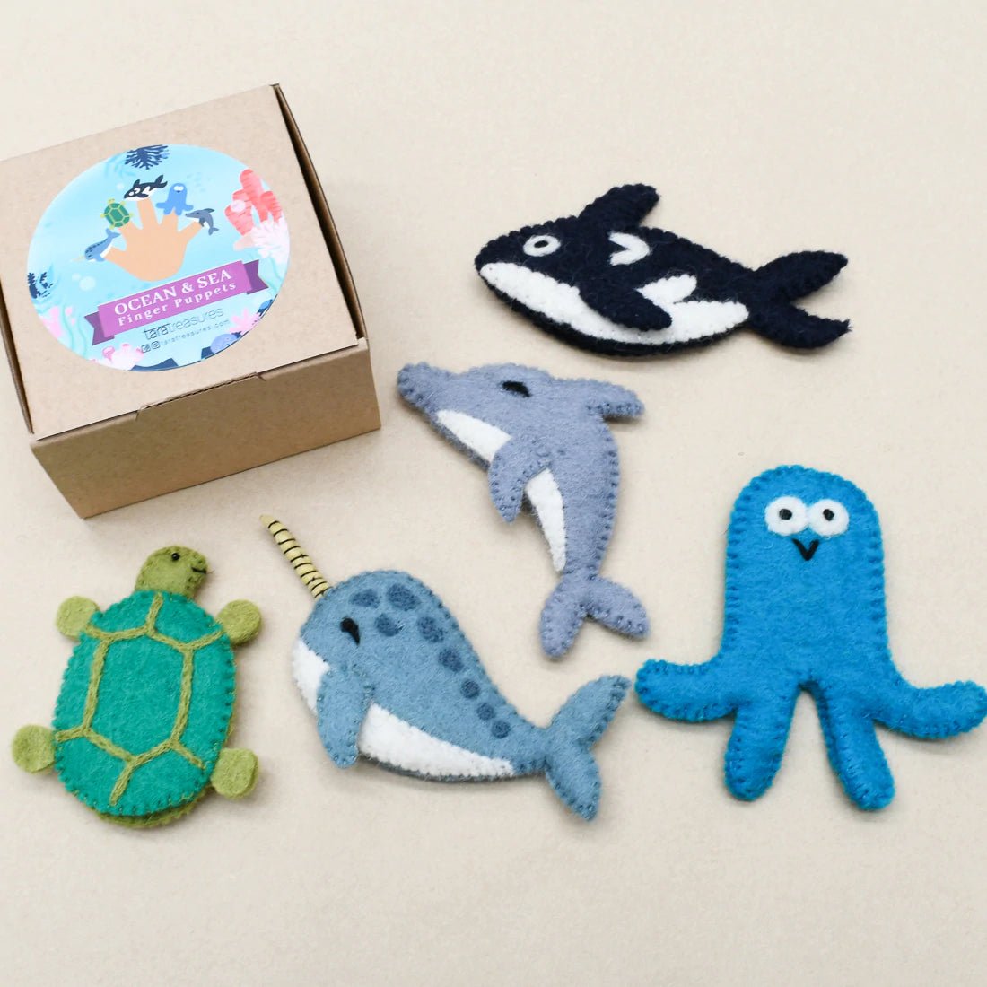 OCEAN AND SEA CREATURES (B) FINGER PUPPET SET by TARA TREASURES - The Playful Collective