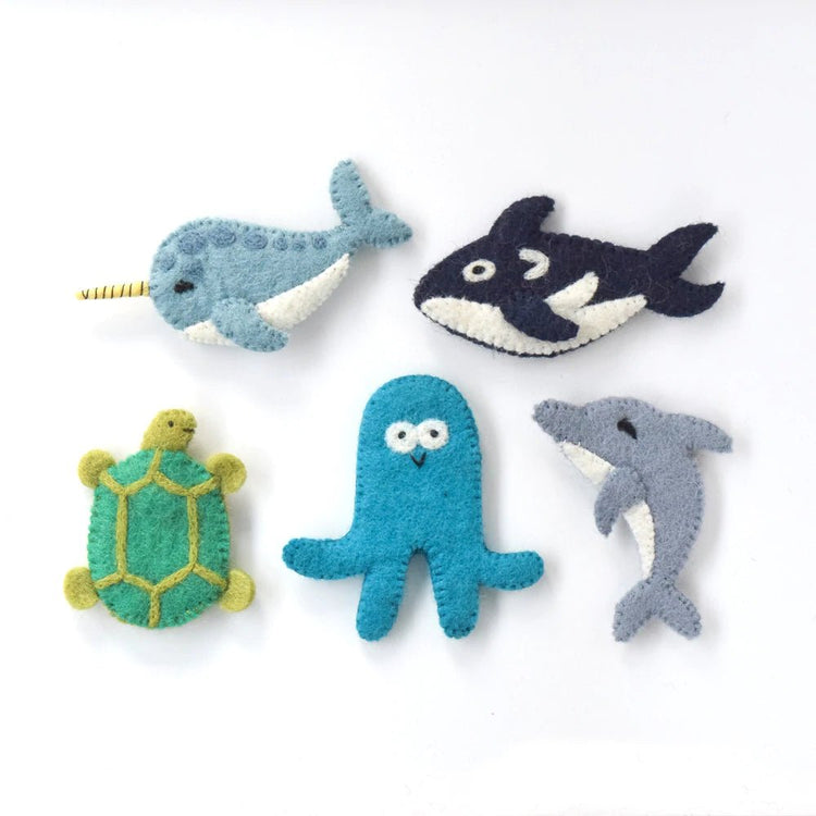 OCEAN AND SEA CREATURES (B) FINGER PUPPET SET by TARA TREASURES - The Playful Collective