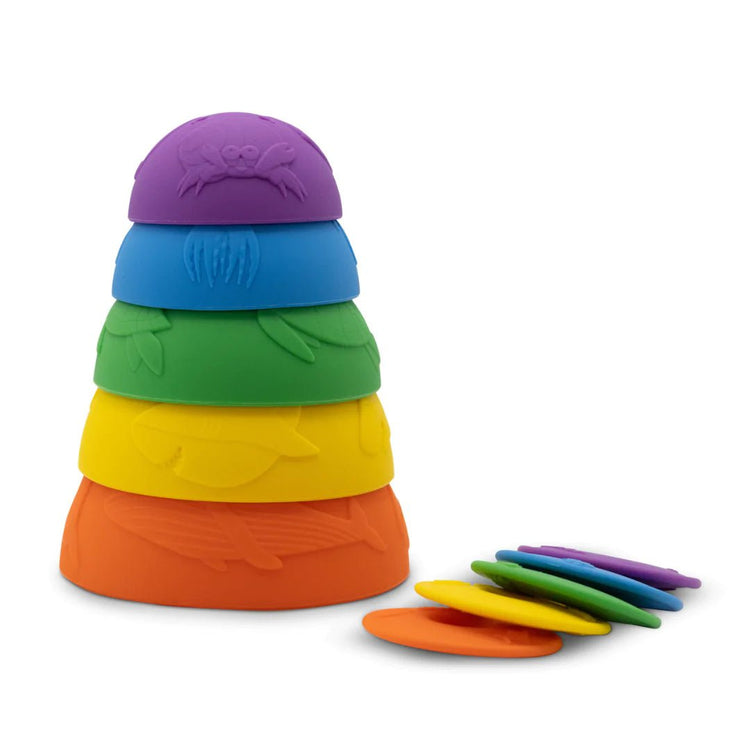 OCEAN STACKING CUPS Rainbow Bright by JELLYSTONE DESIGNS - The Playful Collective