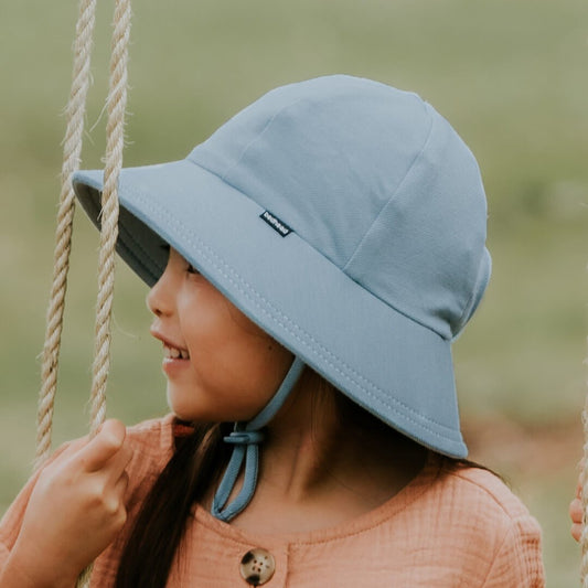 PONYTAIL BUCKET SUN HAT - CHAMBRAY 2-3 years / 52cm / L by BEDHEAD HATS - The Playful Collective