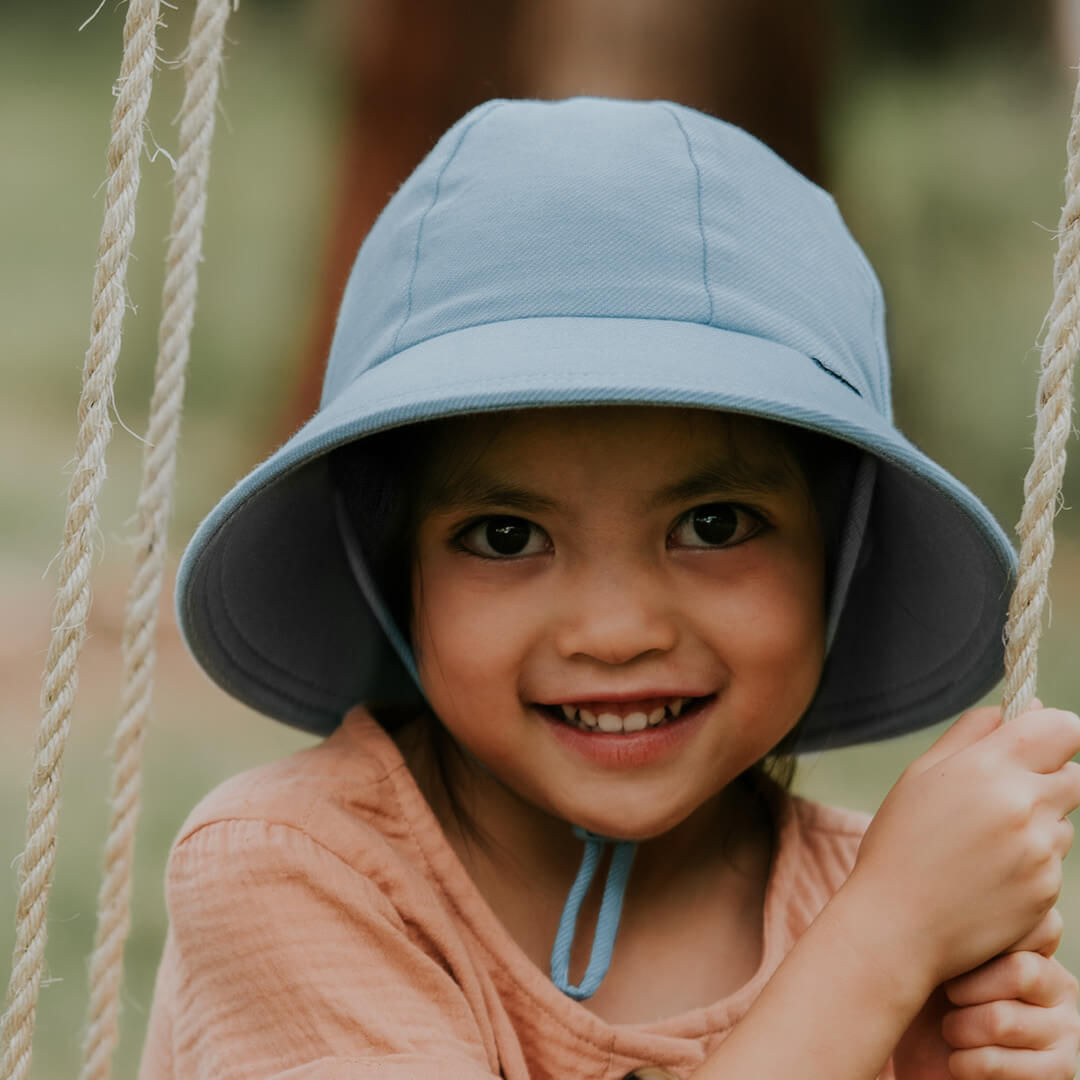 PONYTAIL BUCKET SUN HAT - CHAMBRAY 2-3 years / 52cm / L by BEDHEAD HATS - The Playful Collective
