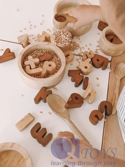 QTOYS | TWO-TONED LOWER CASE LETTERS - 26 PIECE SET by QTOYS - The Playful Collective