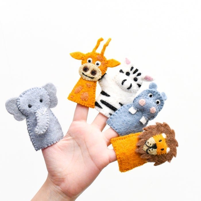 Safari Animals Finger Puppet Set by Tara Treasures | The Playful Collective