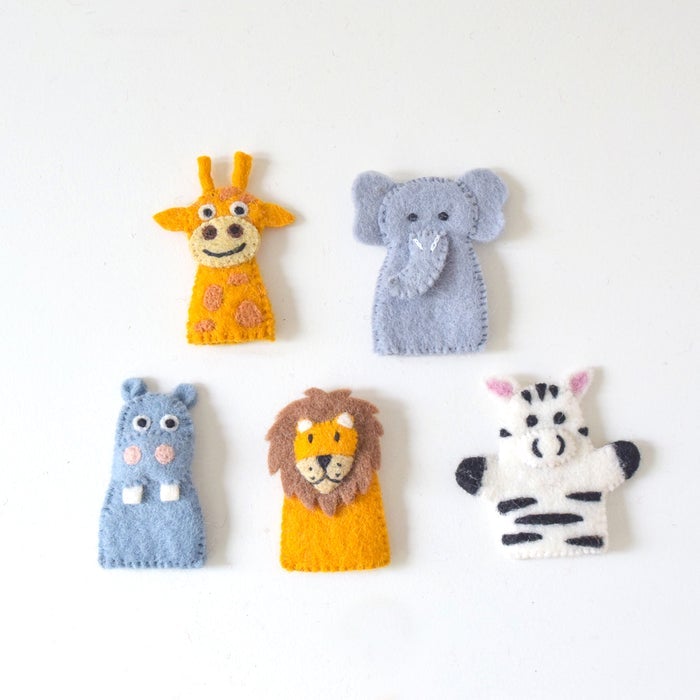 SAFARI ANIMALS FINGER PUPPET SET by TARA TREASURES - The Playful Collective