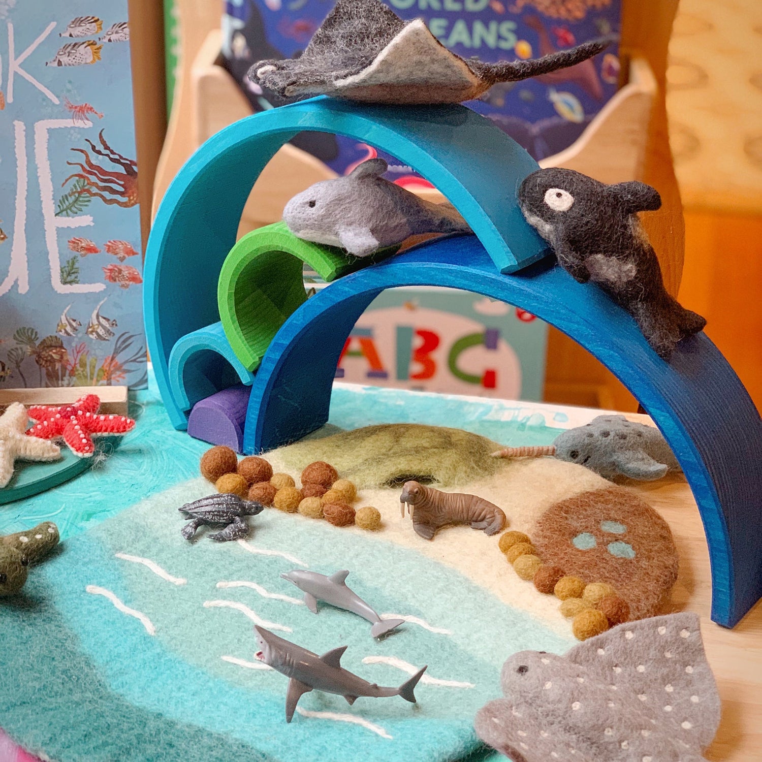 SEA, BEACH AND ROCKPOOL PLAY MAT PLAYSCAPE by TARA TREASURES - The Playful Collective