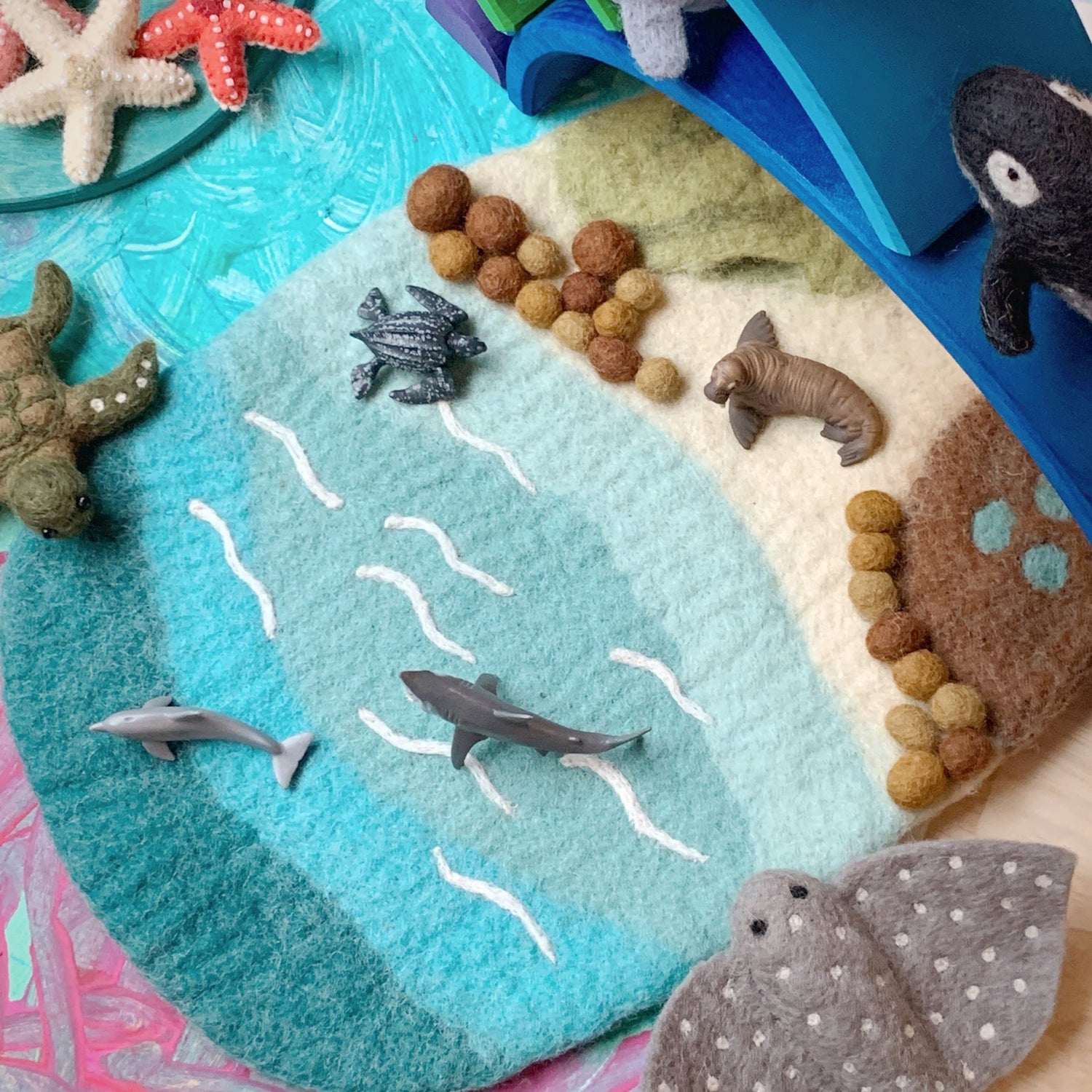 SEA, BEACH AND ROCKPOOL PLAY MAT PLAYSCAPE by TARA TREASURES - The Playful Collective