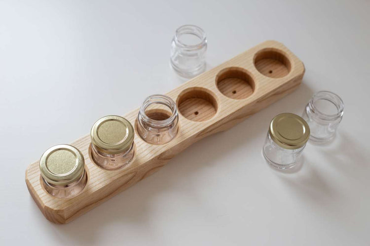 SEDULUS | ARTISAN WOODEN PAINT JAR HOLDER WITH 6 JARS by ALL OF US CRAYONS - The Playful Collective