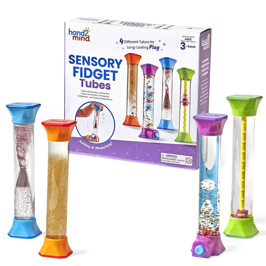SENSORY FIDGET TUBES, SET OF 4 by HAND2MIND - The Playful Collective