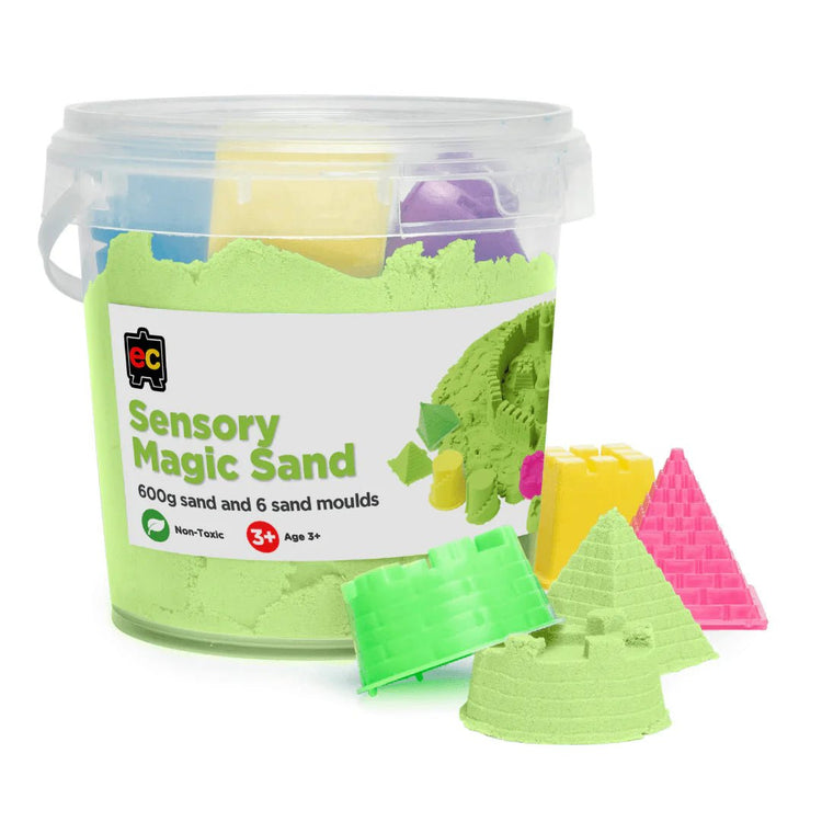 SENSORY MAGIC SAND GREEN 600G WITH MOULDS by EDUCATIONAL COLOURS - The Playful Collective