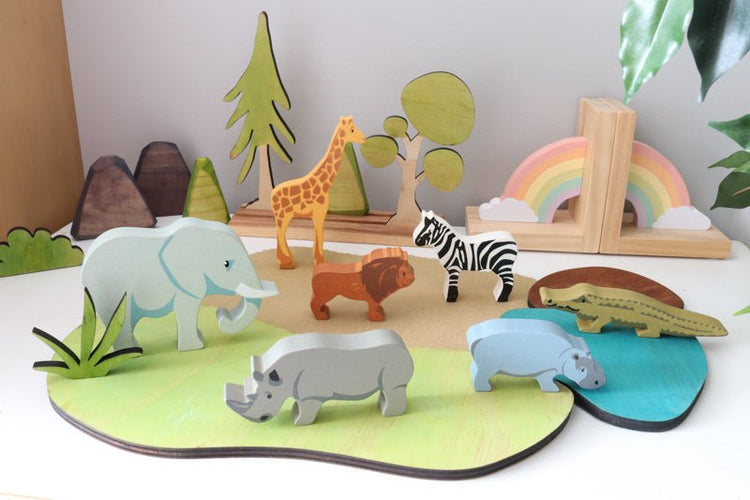 SET OF 8 SAFARI ANIMALS by TENDER LEAF TOYS - The Playful Collective