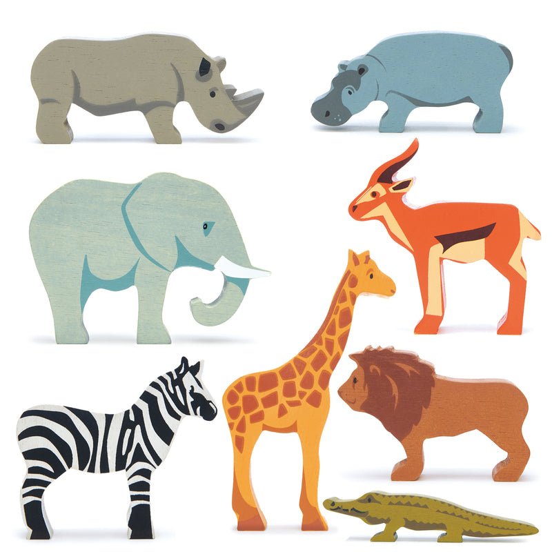 SET OF 8 SAFARI ANIMALS by TENDER LEAF TOYS - The Playful Collective