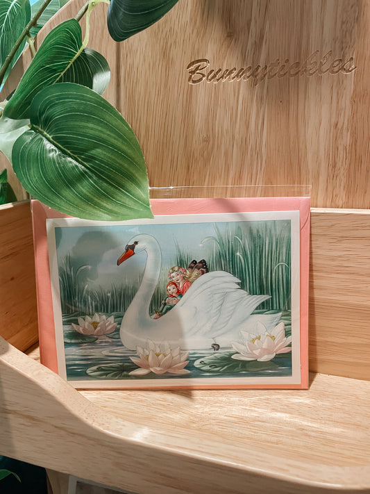 SHIRLEY BARBER | GREETING CARD - SWAN by SHIRLEY BARBER - The Playful Collective