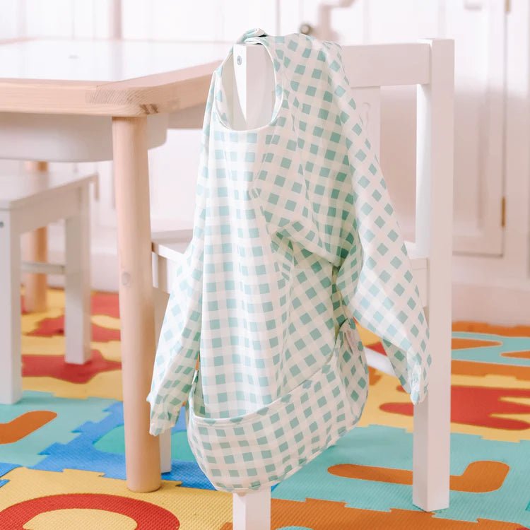 SMOCKIE - AQUA GINGHAM Small (6-12 months) by ELLIEBUB - The Playful Collective