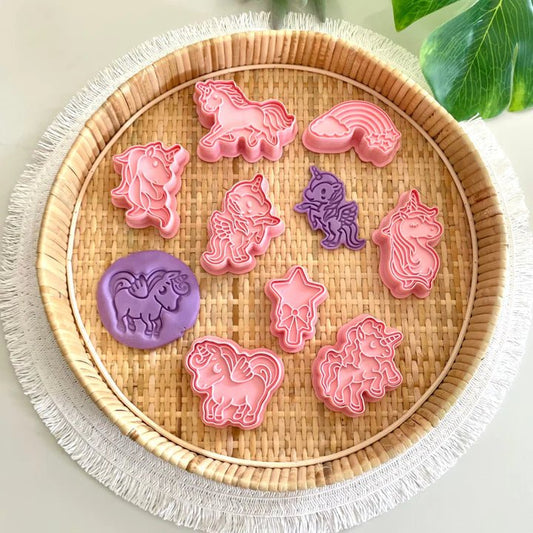 STAMPER & CUTTER SET - UNICORNS by WILD DOUGH CO - The Playful Collective