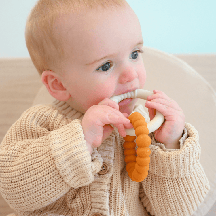 SUNSHINE TEETHER Soft Mint & Soft Blue by JELLYSTONE DESIGNS - The Playful Collective