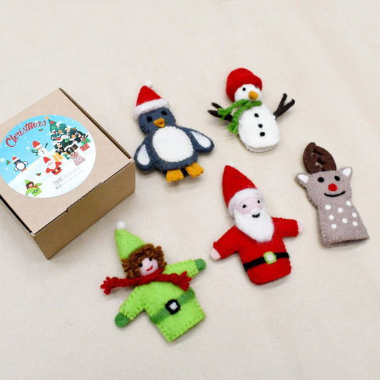 TARA TREASURES | CHRISTMAS SANTA FINGER PUPPET SET by TARA TREASURES - The Playful Collective