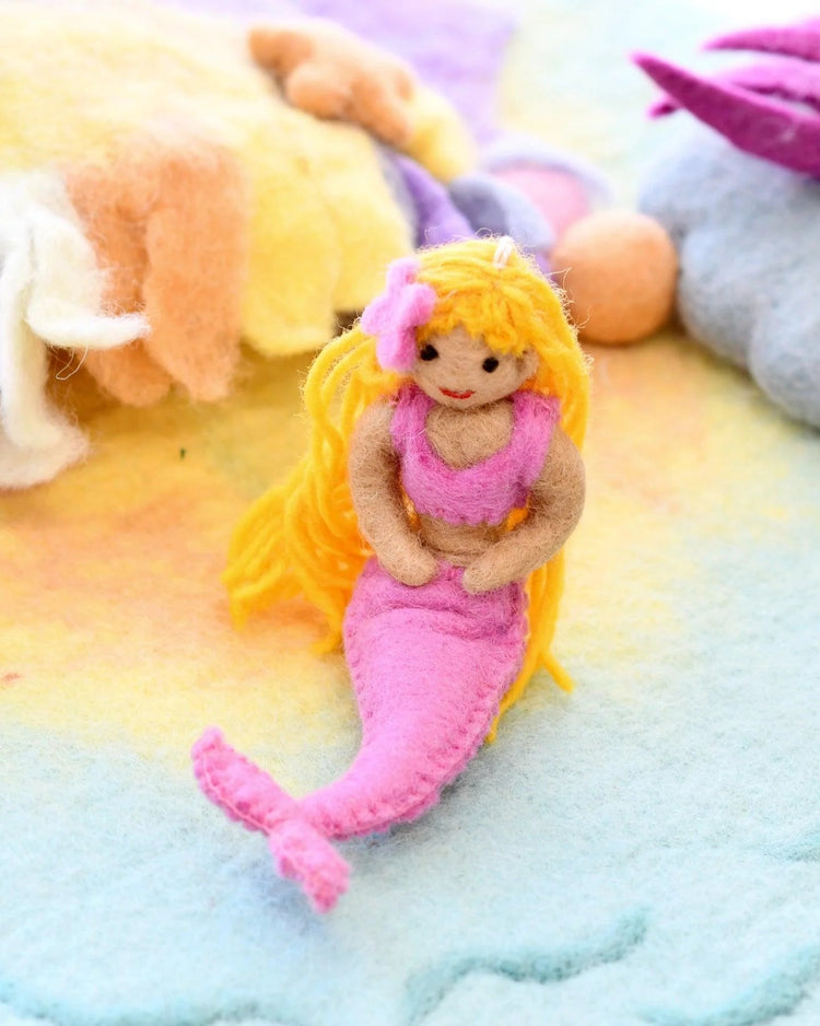 TARA TREASURES | FELT CORAL MERMAID HANGING - PINK TAIL by TARA TREASURES - The Playful Collective