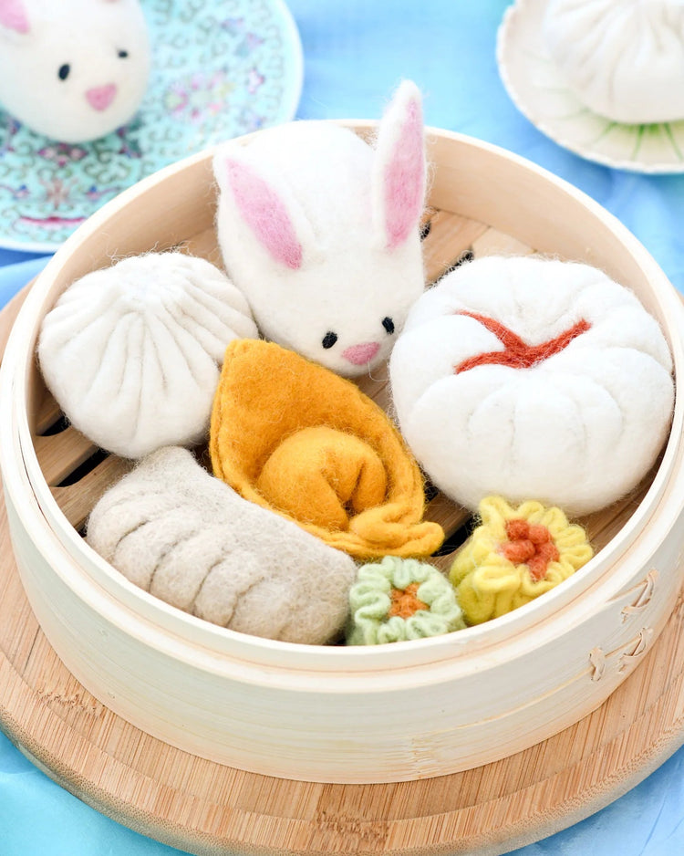 TARA TREASURES | FELT DIM SUM YUM CHA PLAY FOOD SET by TARA TREASURES - The Playful Collective