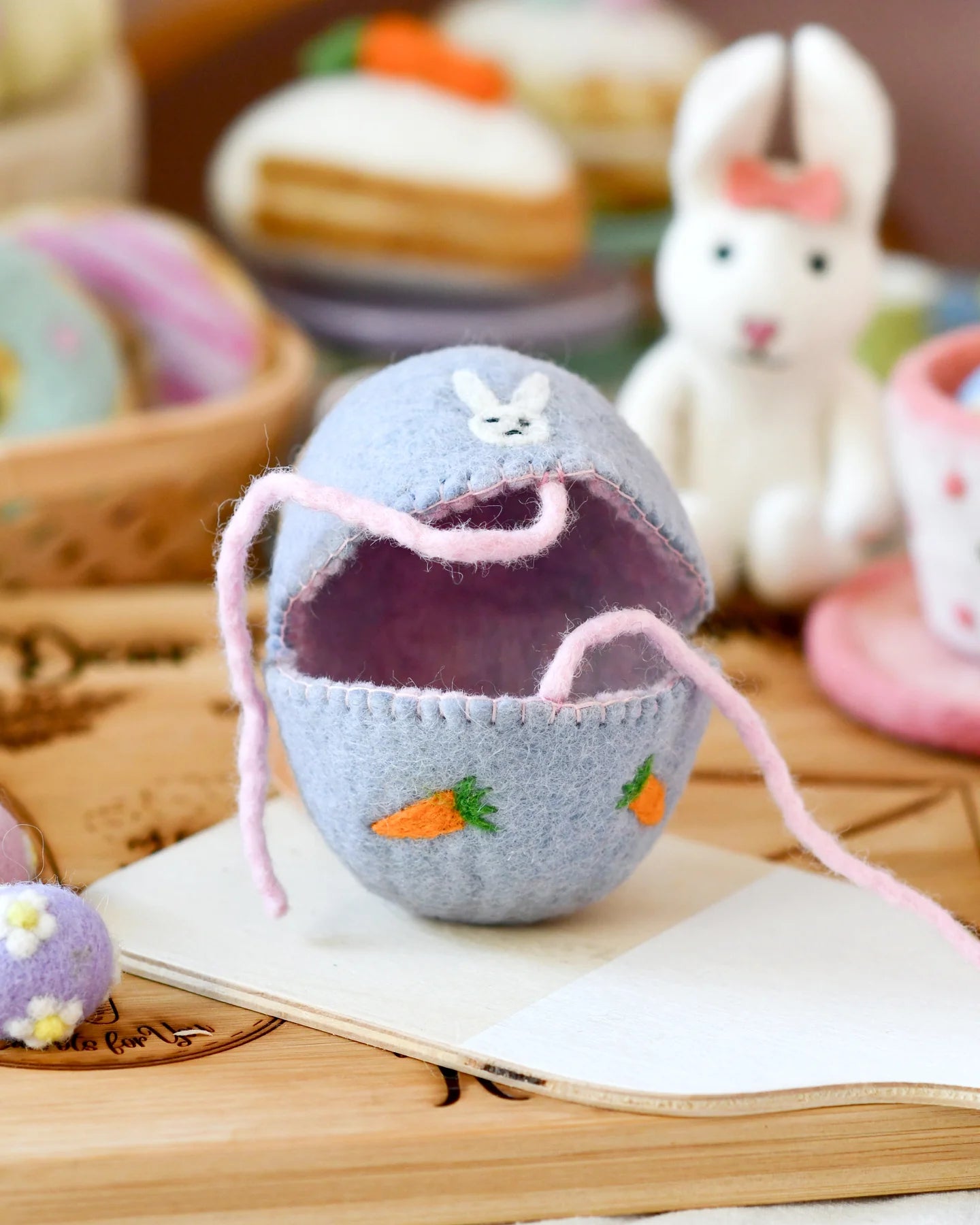 TARA TREASURES | FELT EGG COVER - PURPLE WITH BUNNY MOTIF *PRE-ORDER* by TARA TREASURES - The Playful Collective