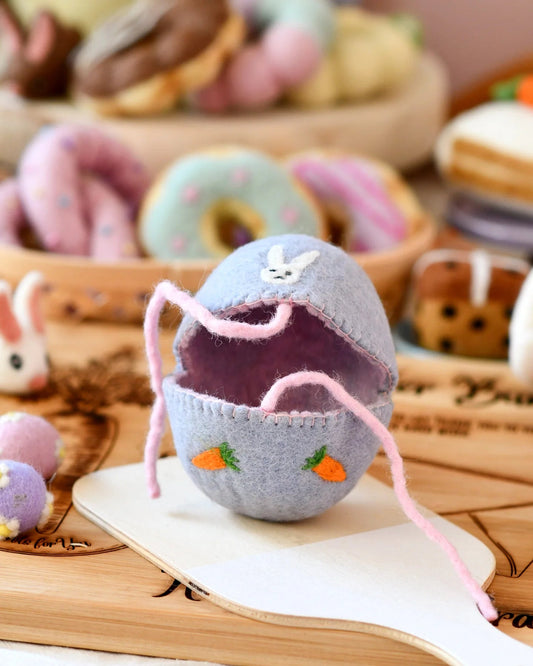 TARA TREASURES | FELT EGG COVER - PURPLE WITH BUNNY MOTIF *PRE-ORDER* by TARA TREASURES - The Playful Collective