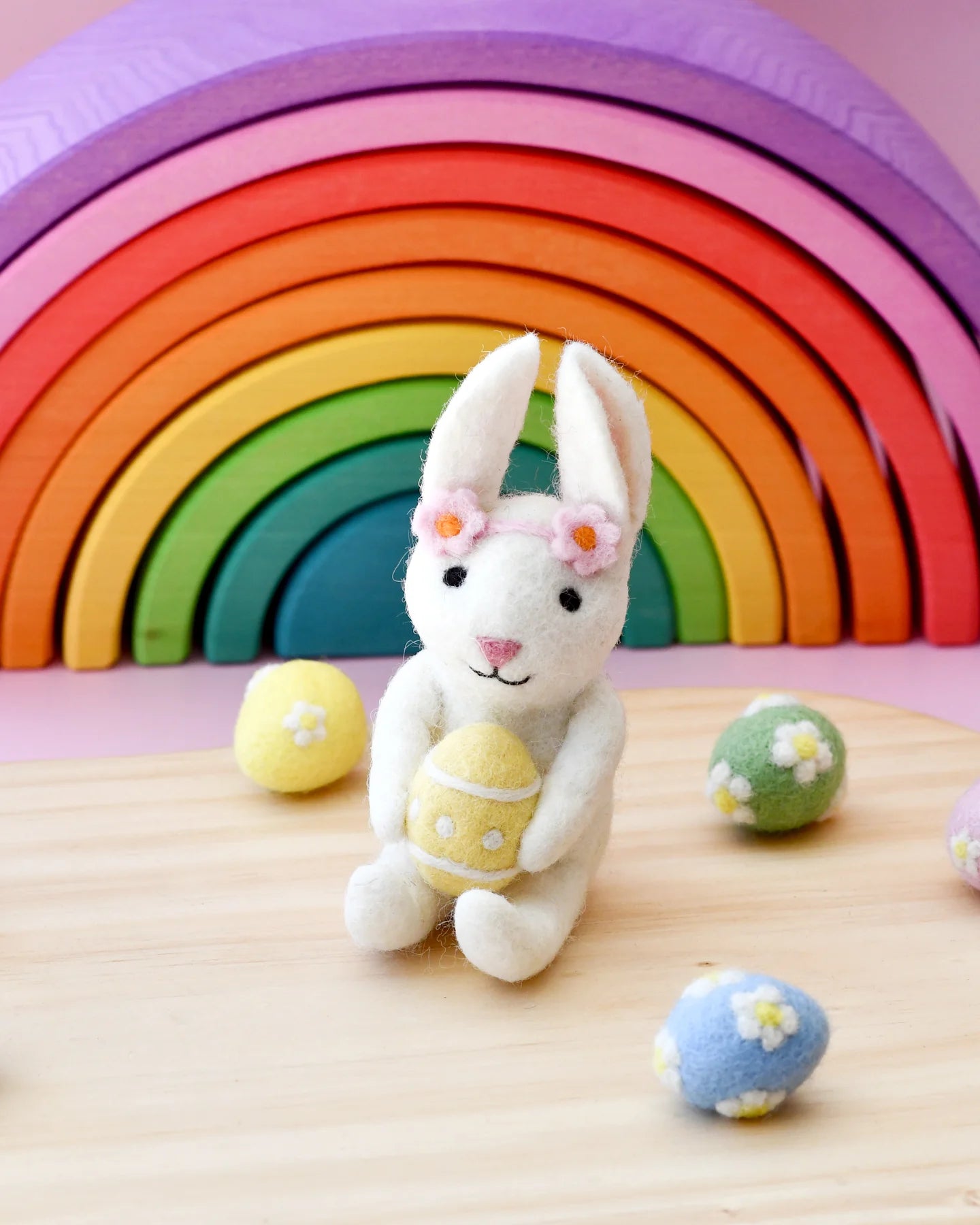 TARA TREASURES | FELT RABBIT WITH EASTER EGG *PRE-ORDER* by TARA TREASURES - The Playful Collective